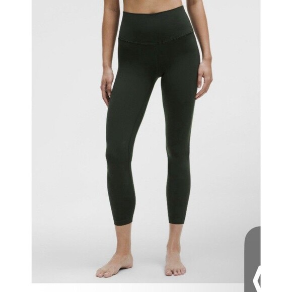 Lululemon Align High Rise Pants 25” In Rainforest Green With Pockets Sz 10 - Picture 1 of 4